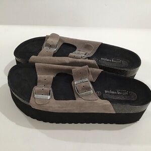 Jeffrey Campbell platform sandal leather suede size 41 black